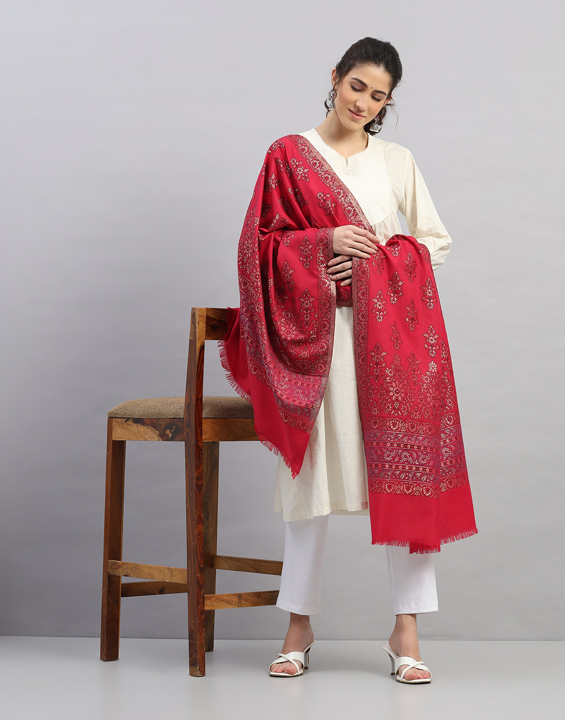Women Multicolor Self Design Stole