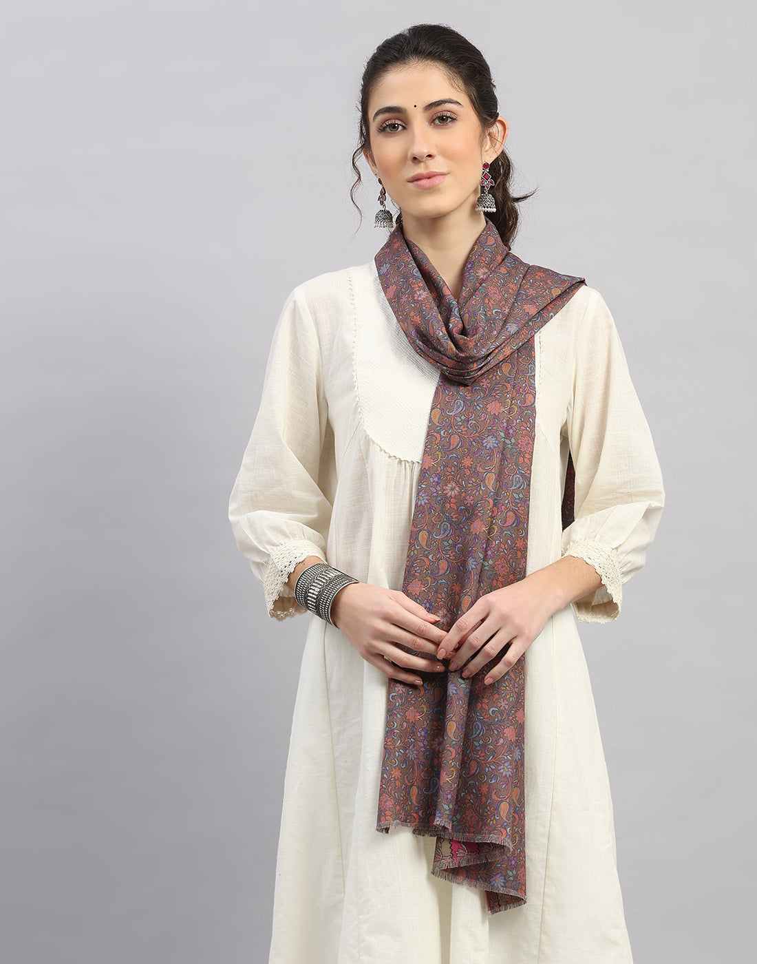 Women Multicolor Self Design Stole
