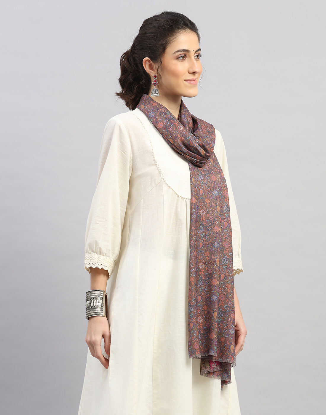 Women Multicolor Self Design Stole