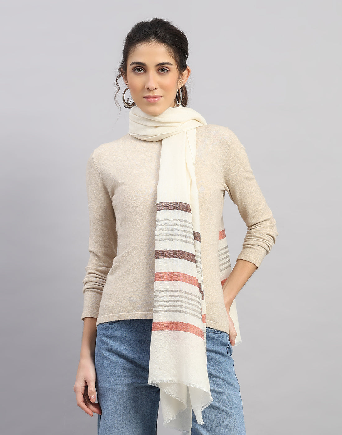 Women Multicolor Self Design Stole