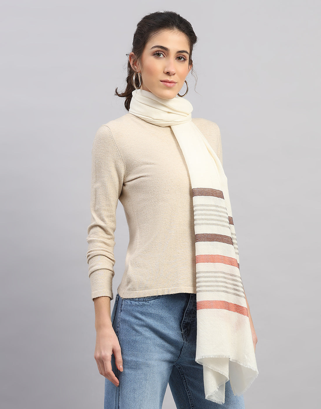 Women Multicolor Self Design Stole