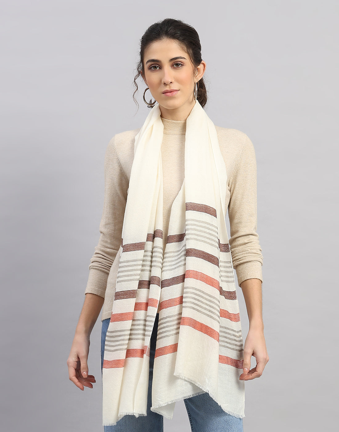 Women Multicolor Self Design Stole