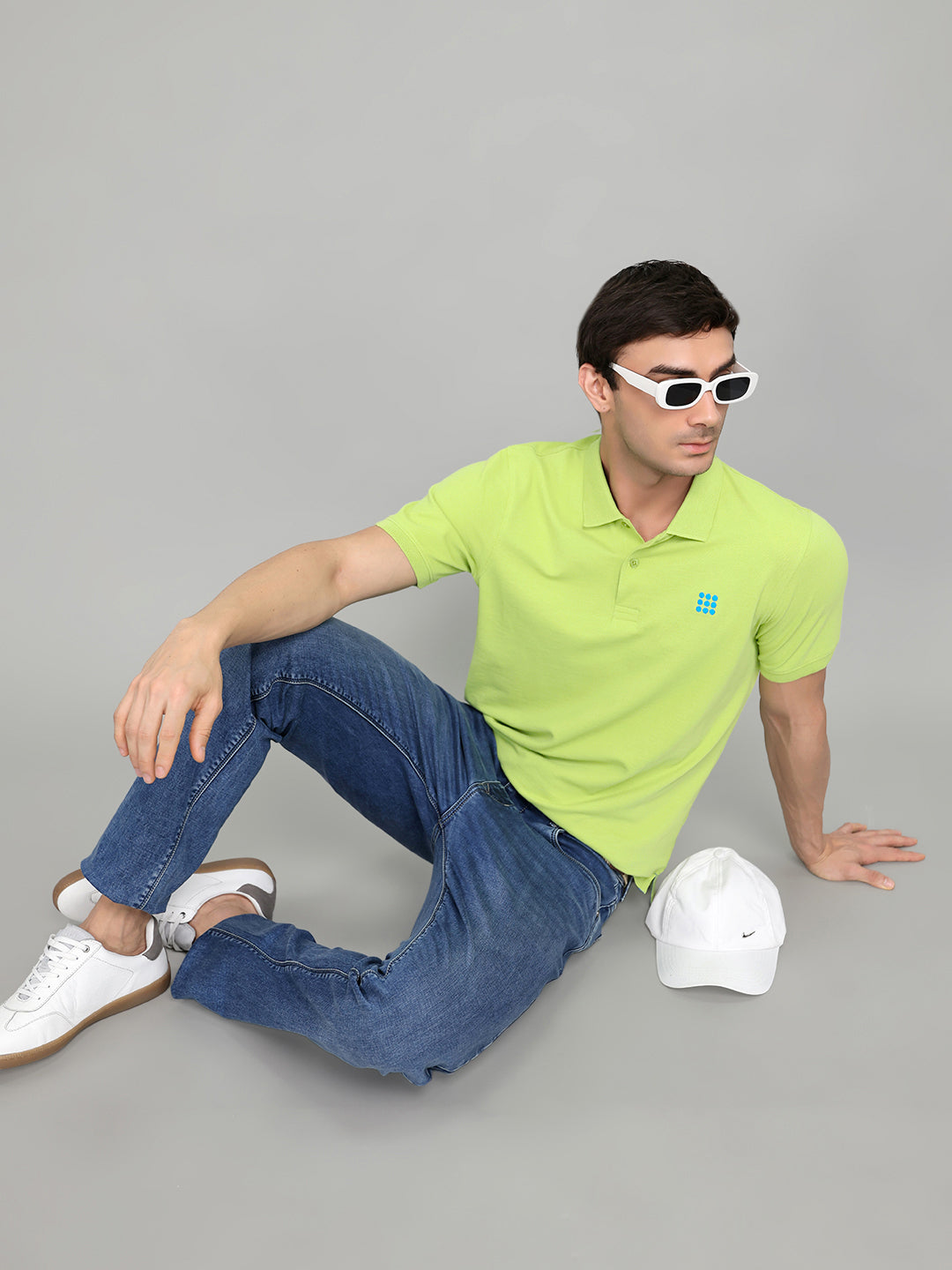 Rock.it Men Light Green Solid Collar Half Sleeve T-Shirt