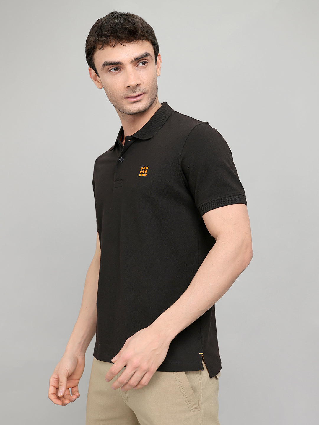 Rock.it Men Black Solid Collar Half Sleeve T-Shirt