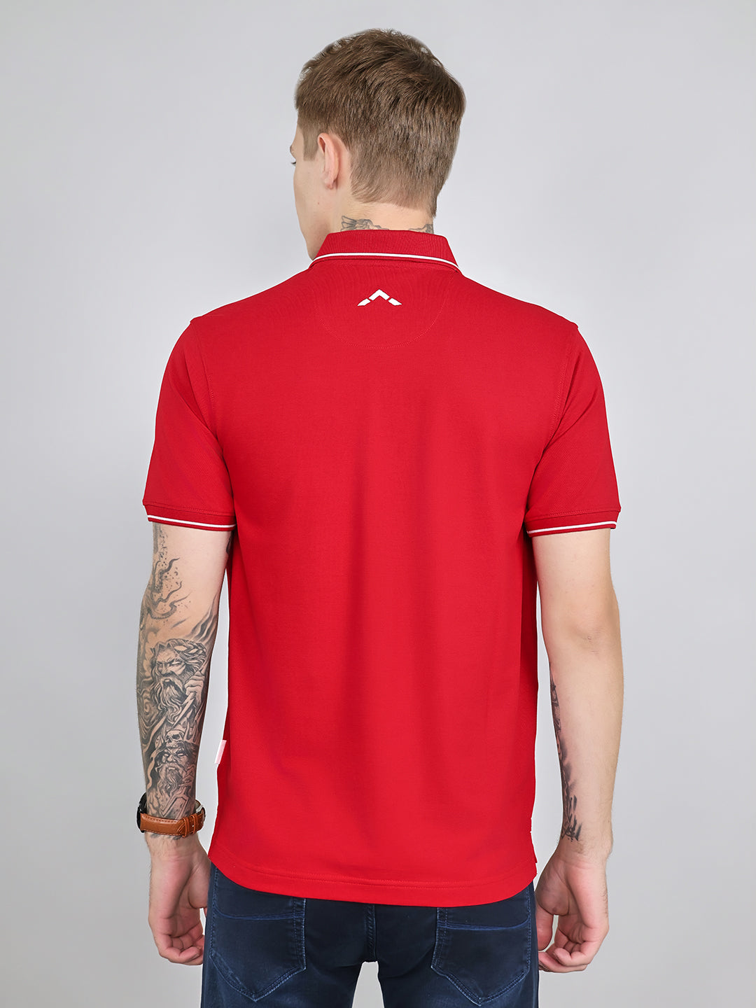 Rock.it Men Red Solid Collar Half Sleeve T-Shirt