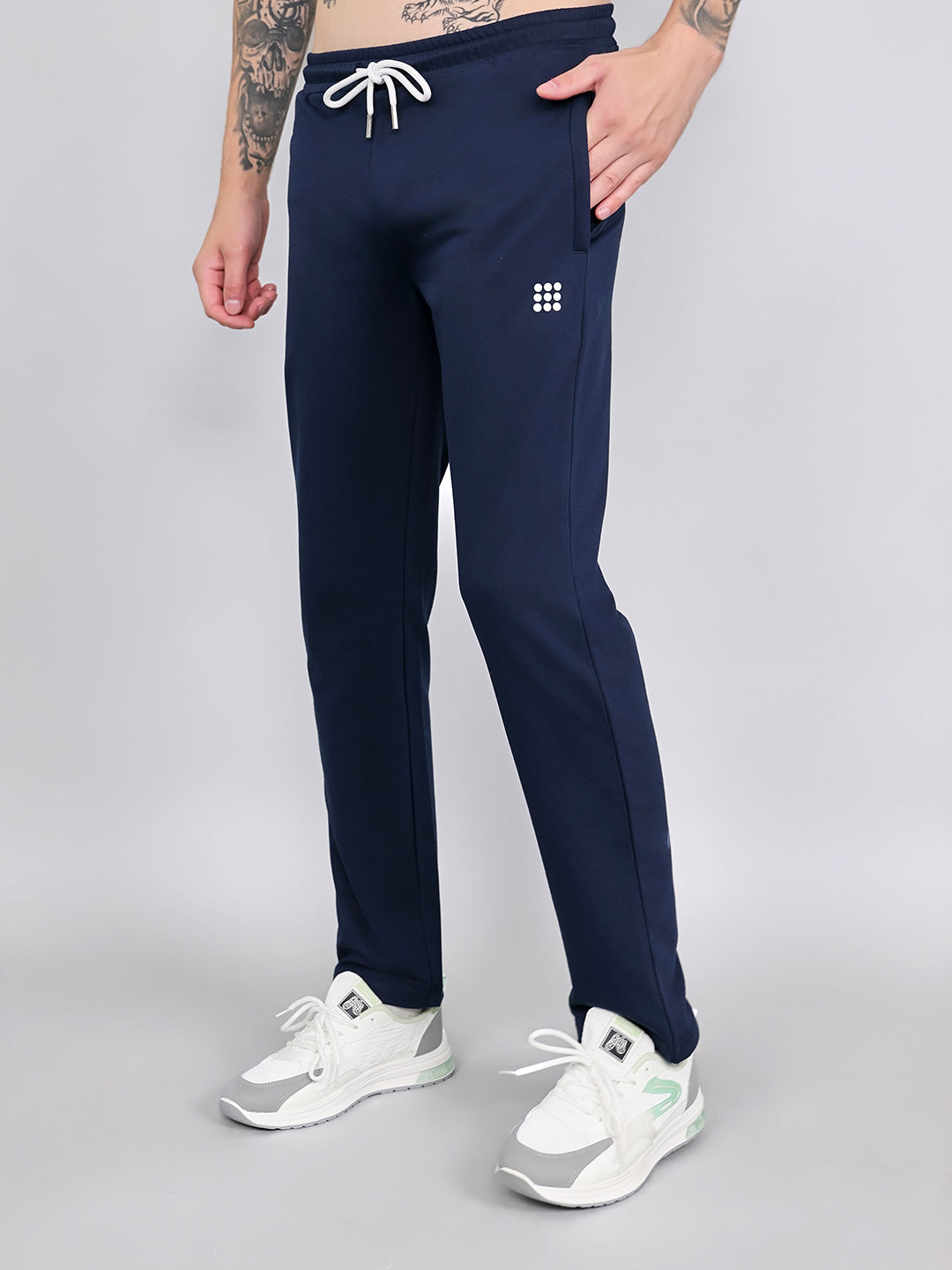 Rock.it Men Navy Blue Solid Smart Fit Lower