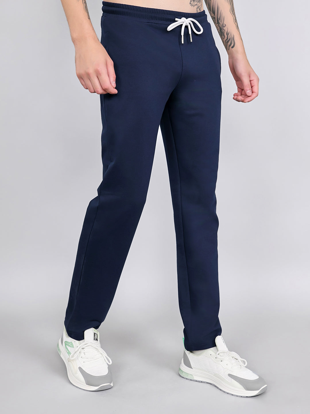 Rock.it Men Navy Blue Solid Smart Fit Lower