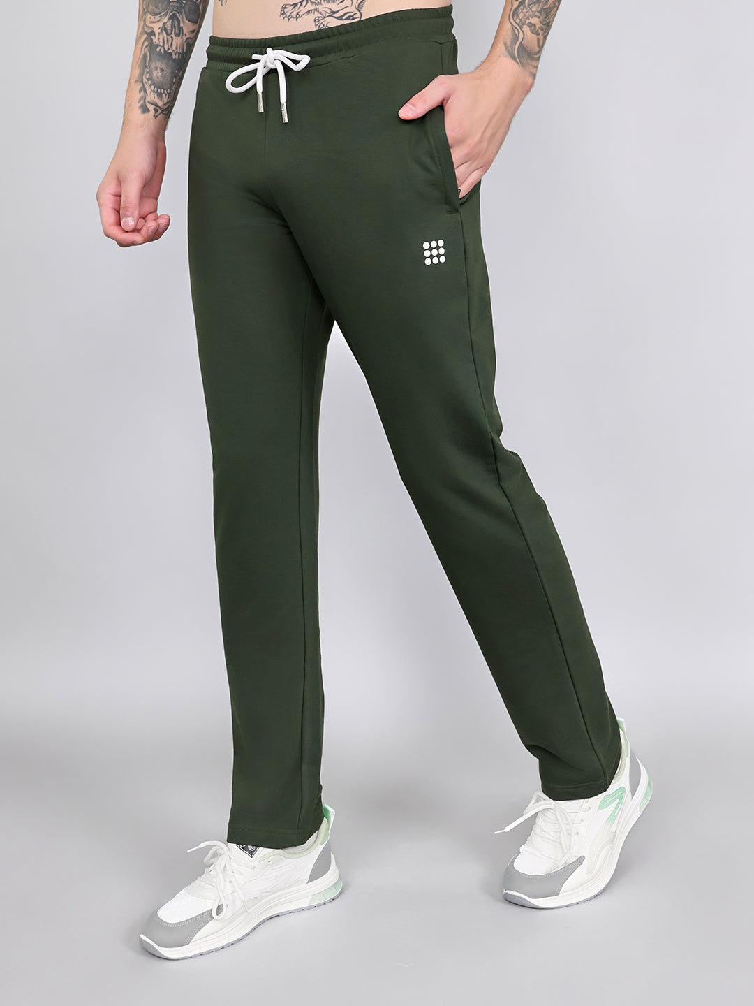 Rock.it Men Olive Solid Smart Fit Lower