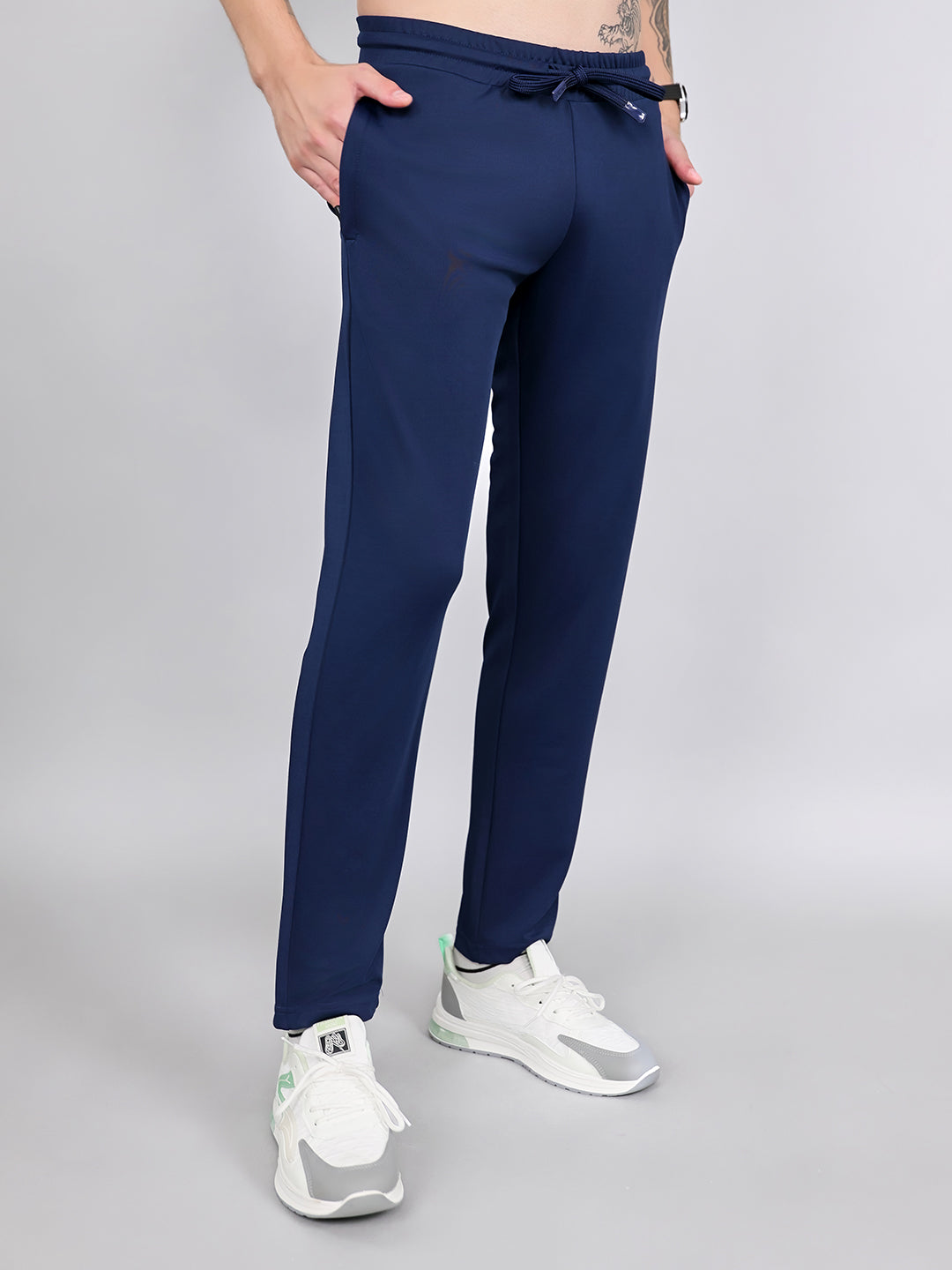 Rock.it Men Navy Blue Solid Smart Fit Lower