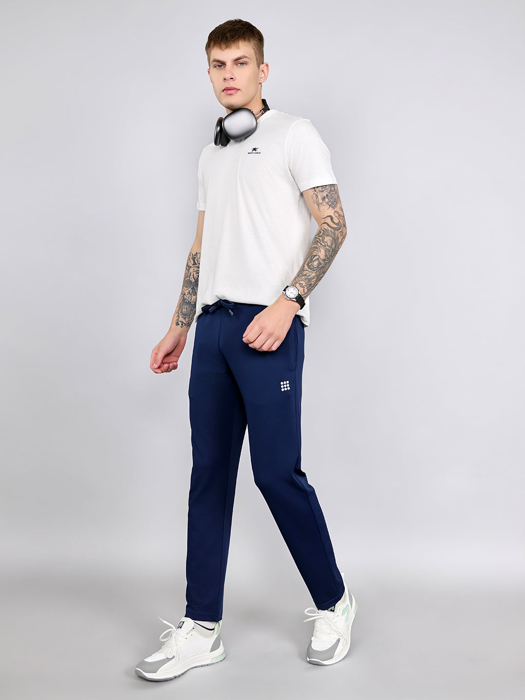 Rock.it Men Navy Blue Solid Smart Fit Lower