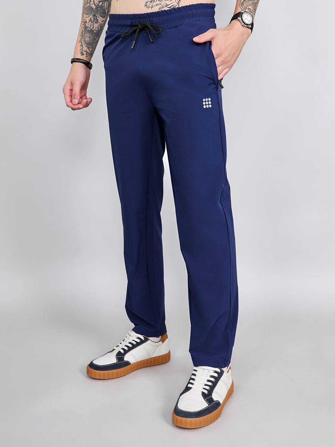 Rock.it Men Dark Blue Solid Regular Fit Lower