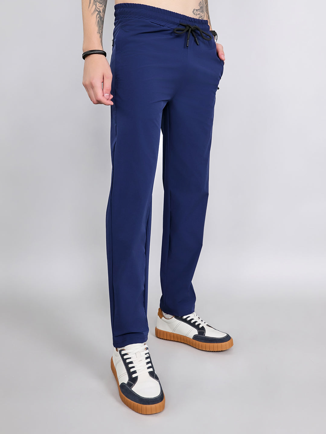 Rock.it Men Dark Blue Solid Regular Fit Lower