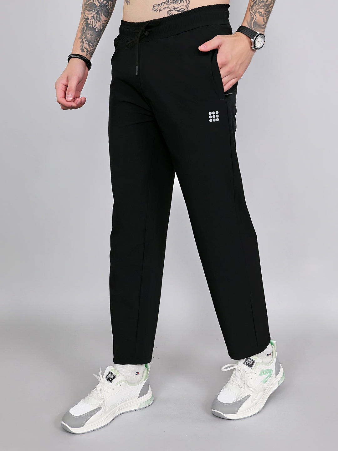 Rock.it Men Black Solid Regular Fit Lower