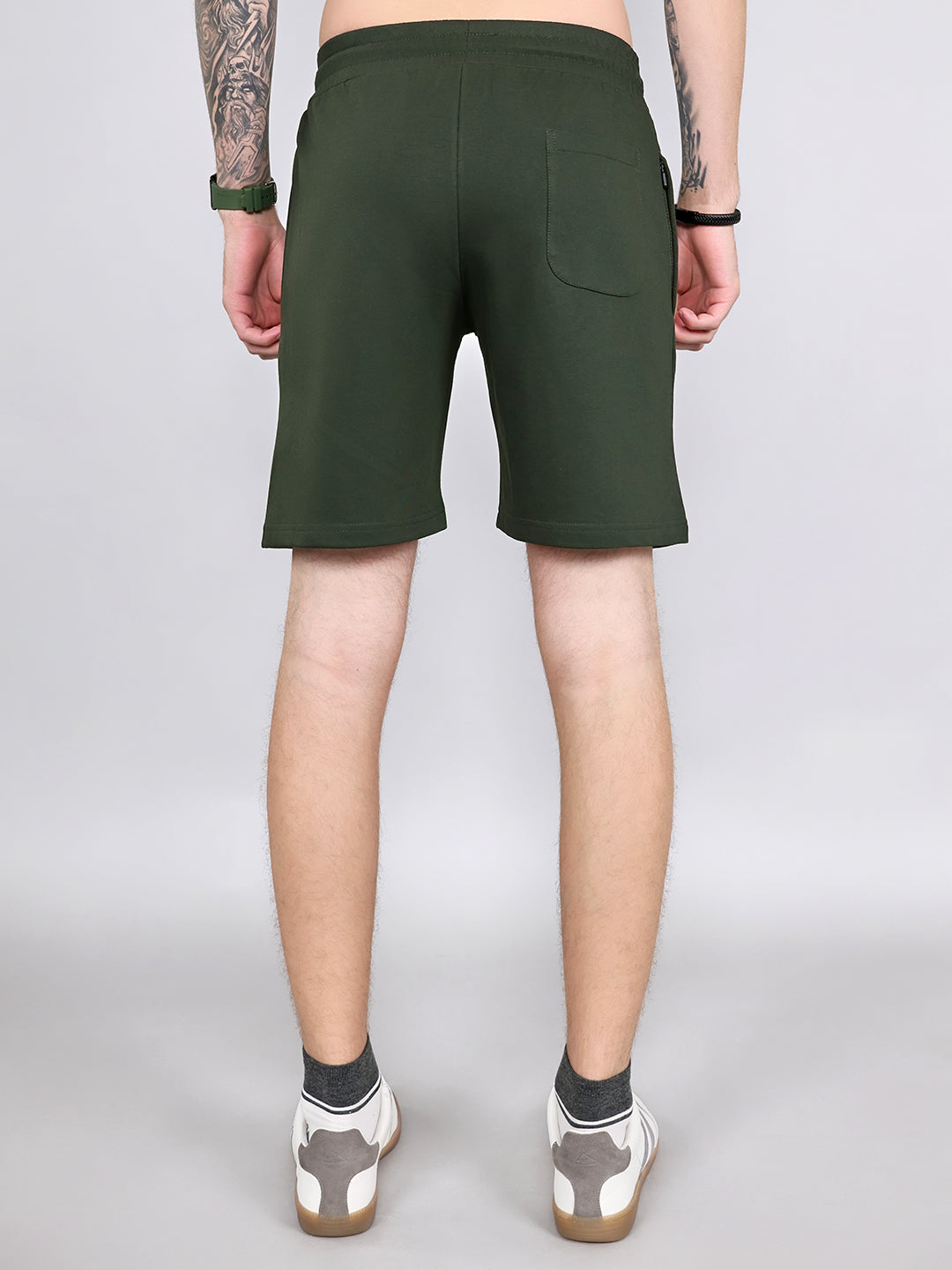 Rock.it Men Olive Solid Regular Fit Shorts