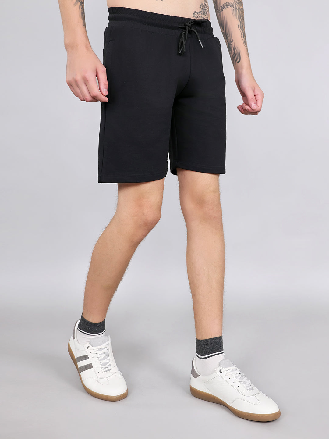 Rock.it Men Black Solid Regular Fit Shorts