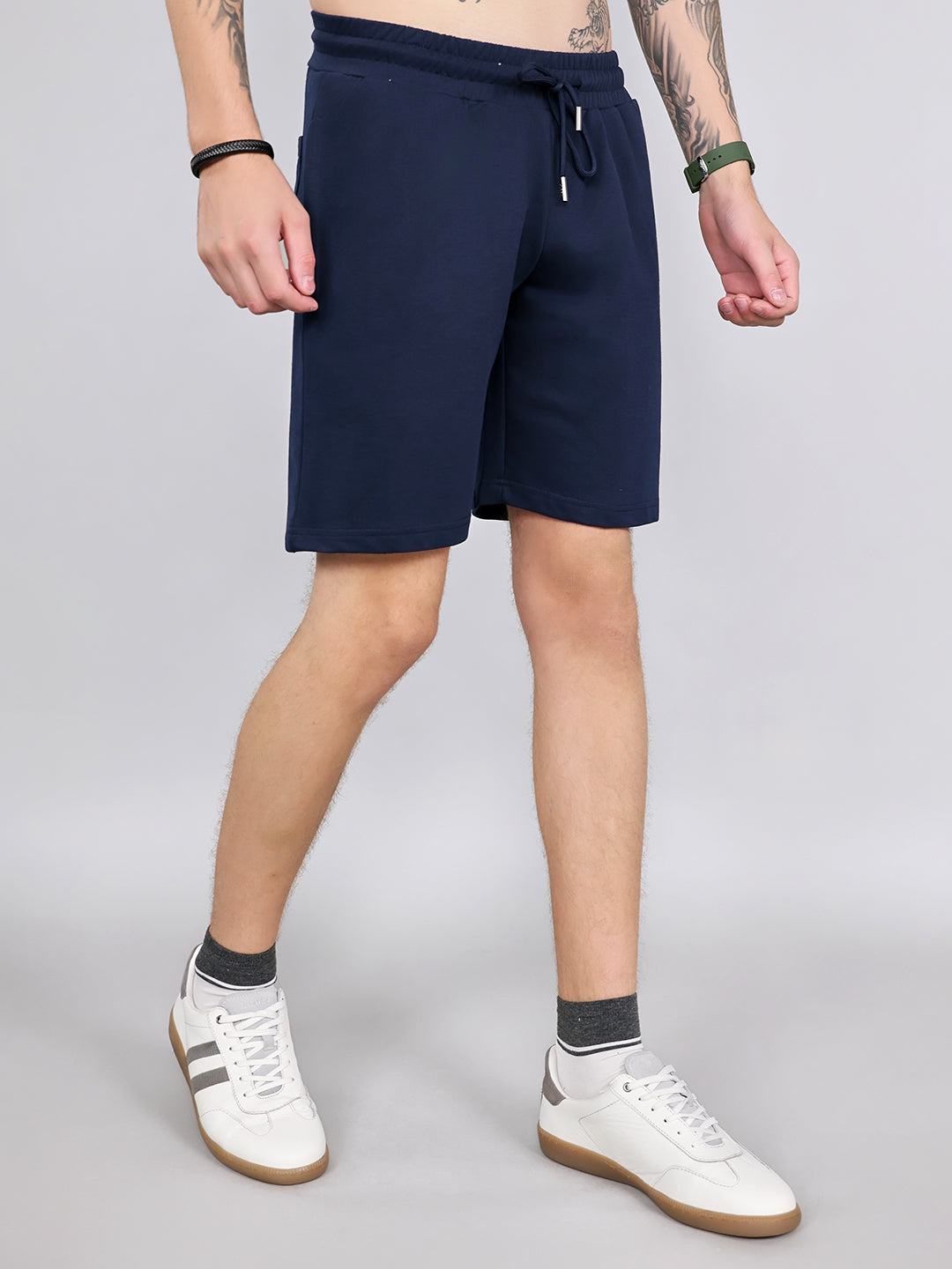 Rock.it Men Navy Blue Solid Regular Fit Shorts