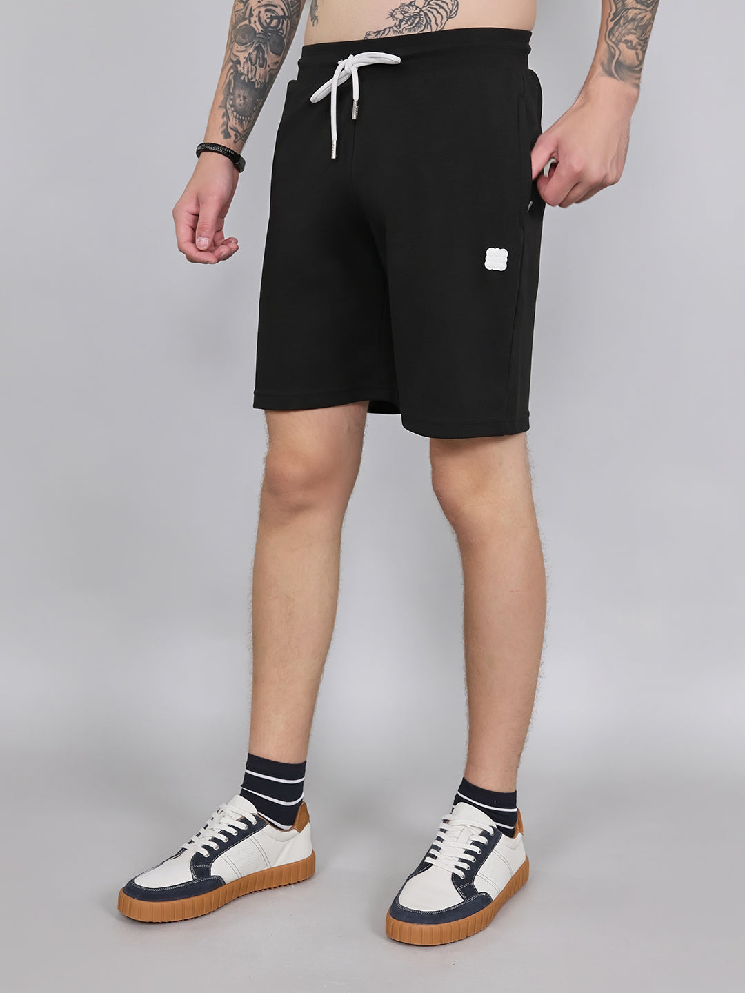Rock.it Men Black Solid Regular Fit Shorts