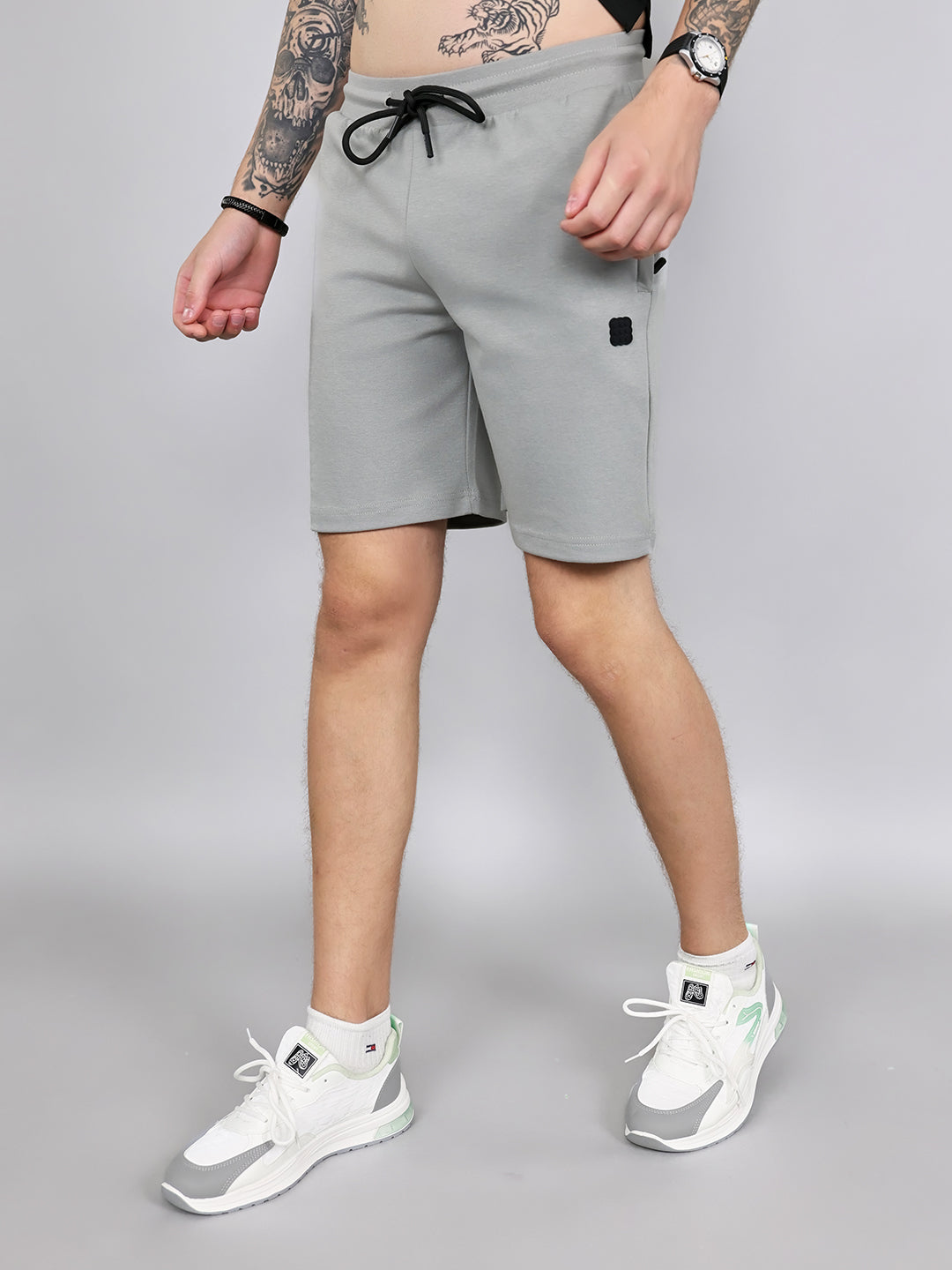 Rock.it Men Grey Solid Regular Fit Shorts