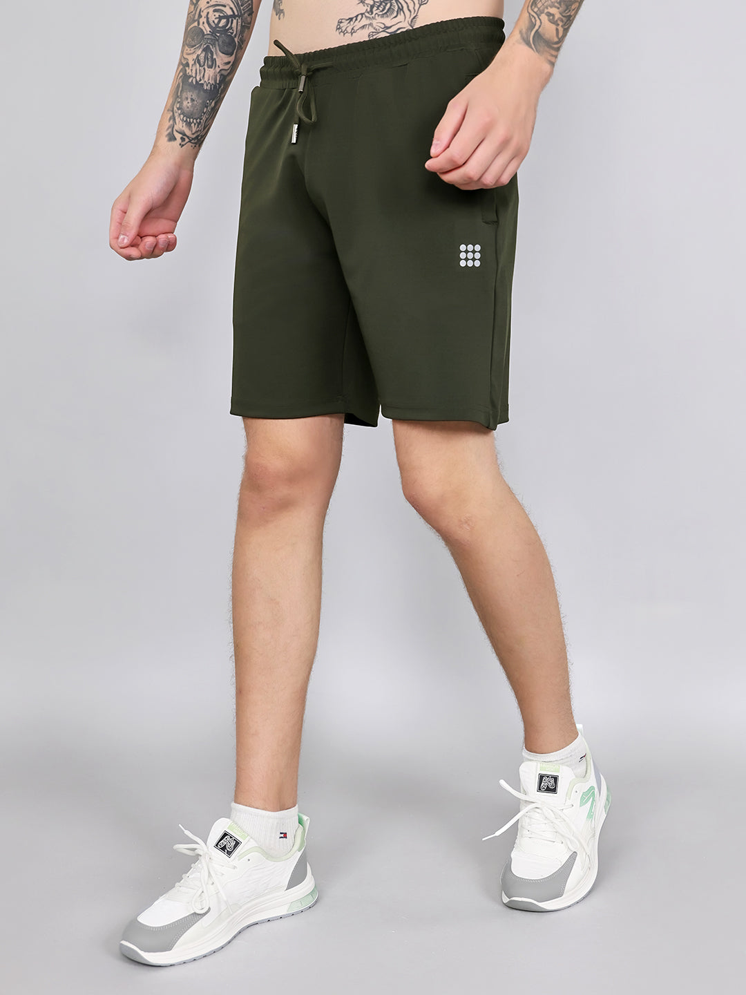Rock.it Men Olive Solid Regular Fit Shorts