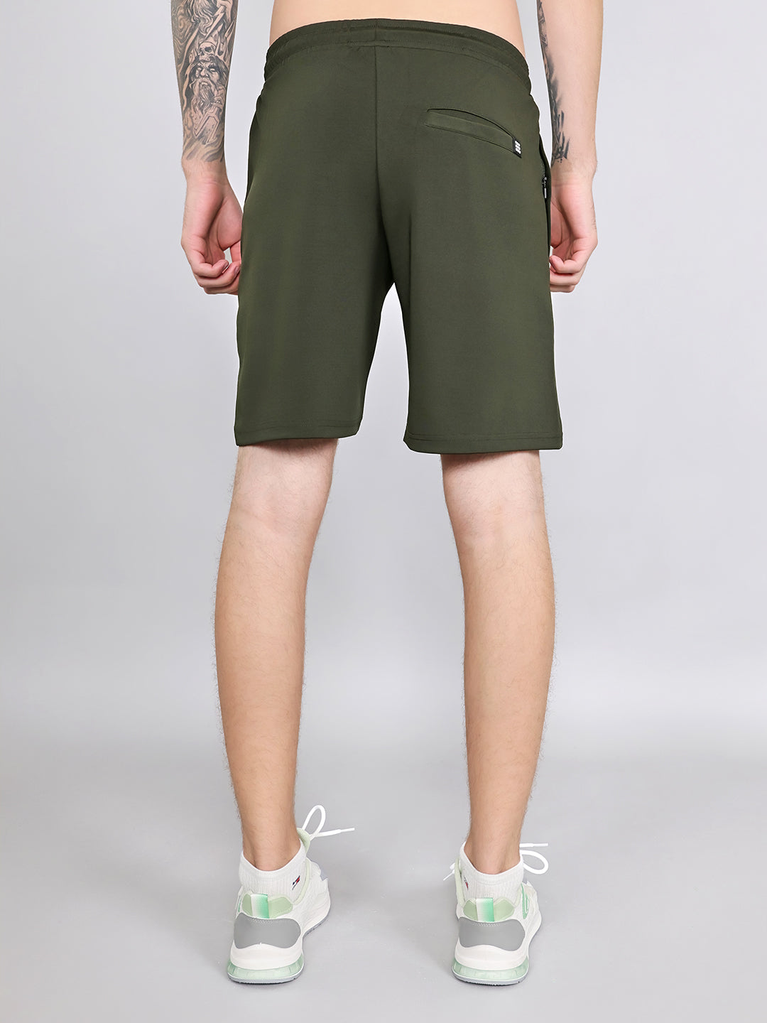 Rock.it Men Olive Solid Regular Fit Shorts