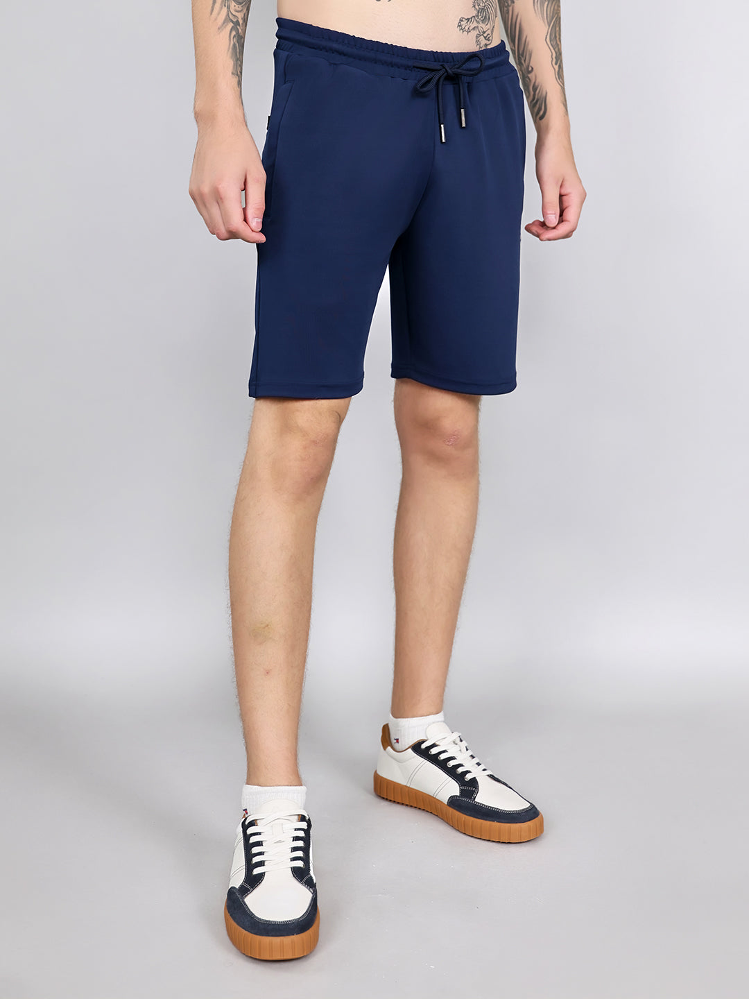 Rock.it Men Navy Blue Solid Regular Fit Shorts