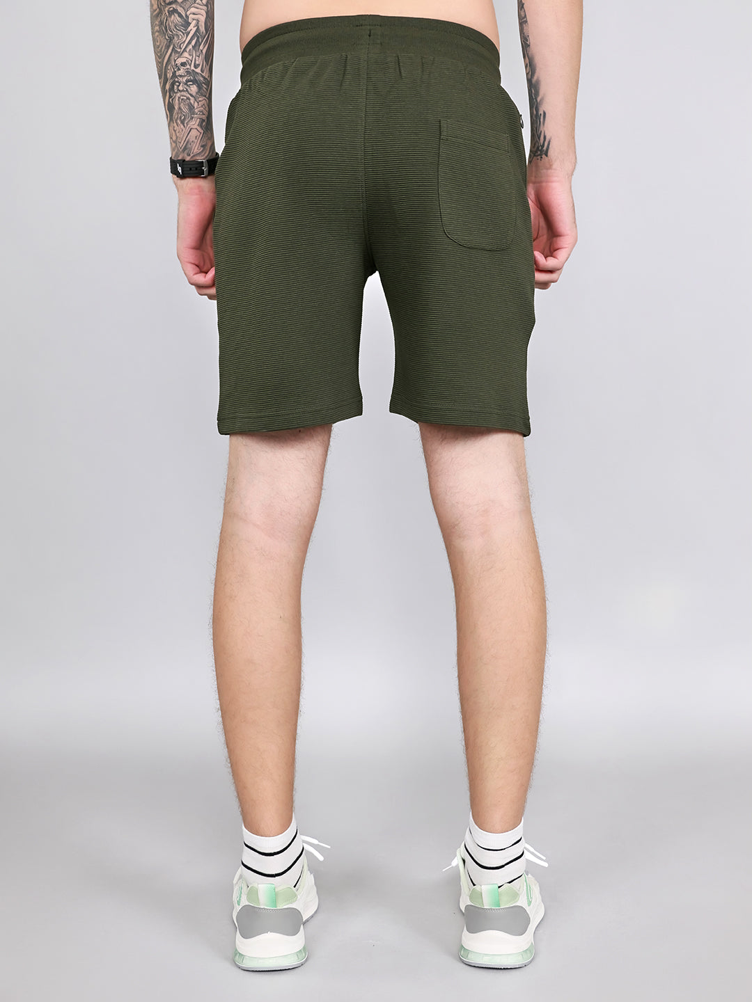 Rock.it Men Olive Solid Regular Fit Shorts