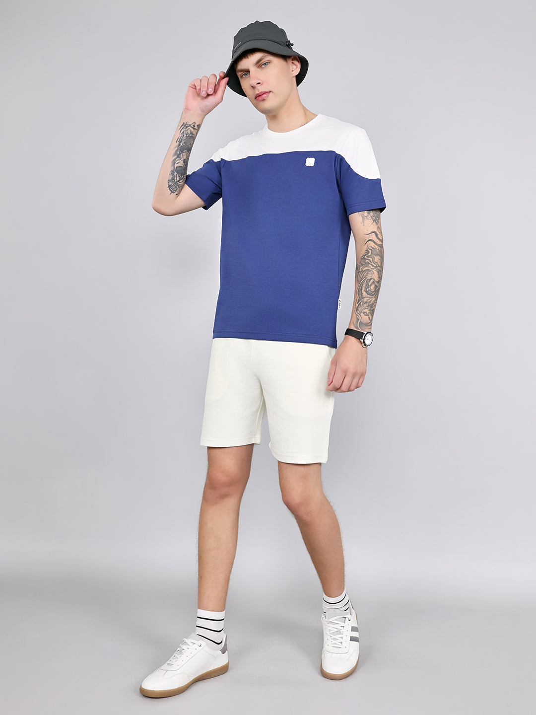 Rock.it Men Cream Solid Regular Fit Shorts