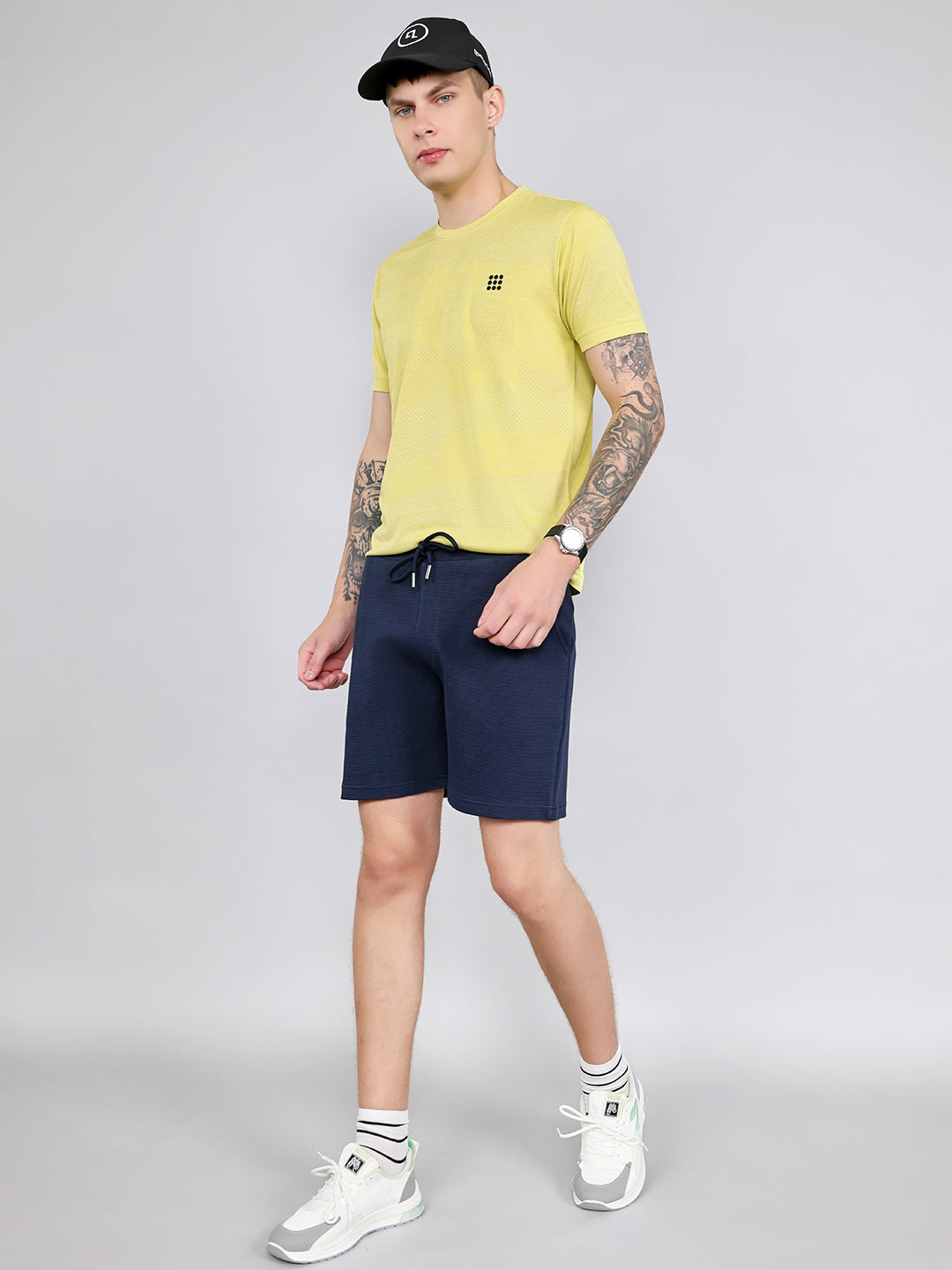Rock.it Men Navy Blue Solid Regular Fit Shorts