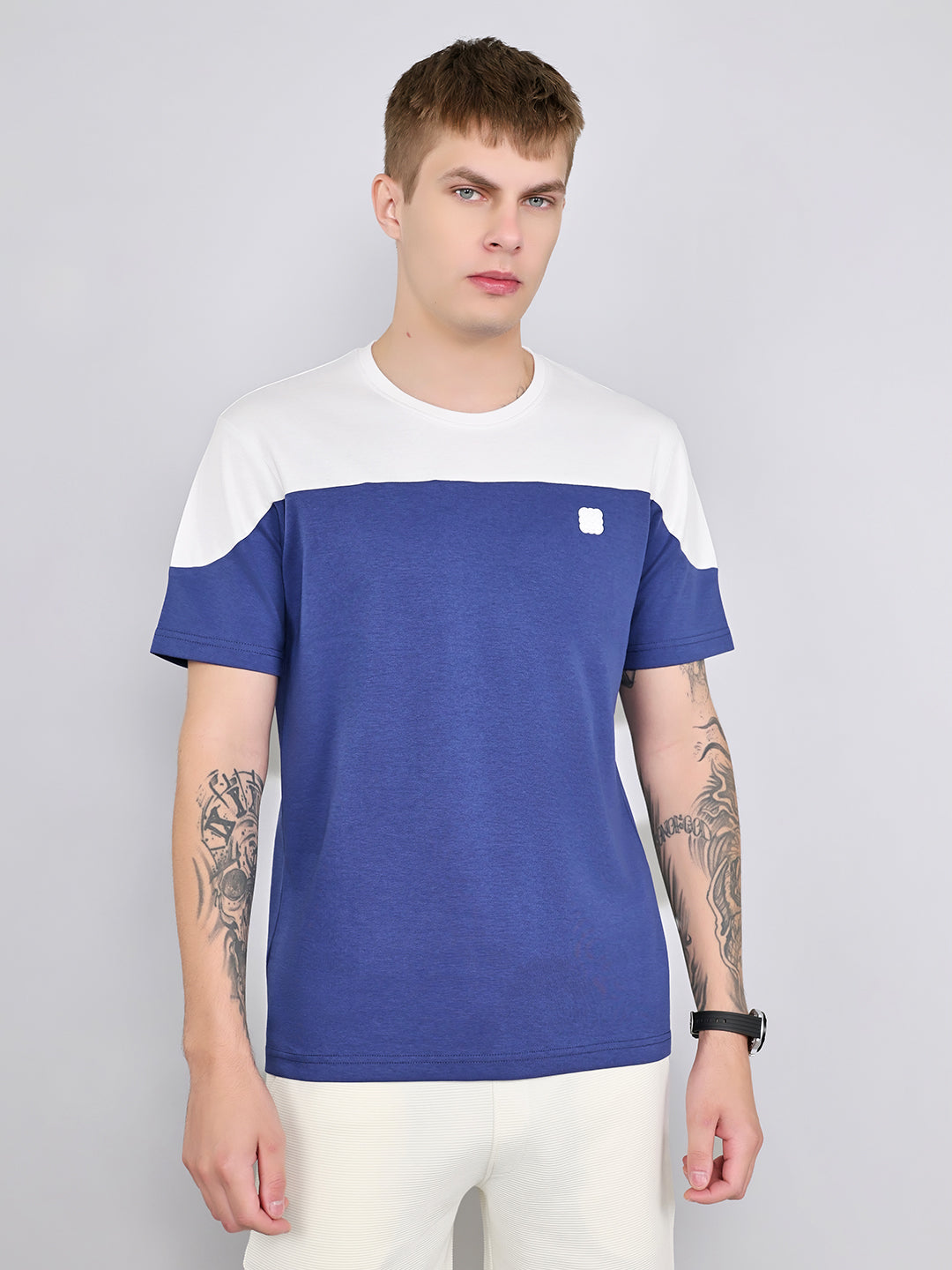 Rock.it Men White Solid Round Neck Half Sleeve T-Shirt