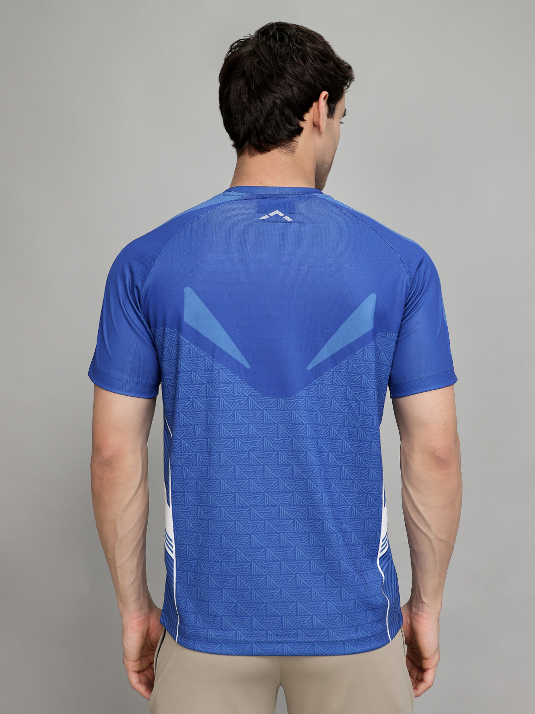 Rock.it Men Blue Printed Round Neck Half Sleeve T-Shirt