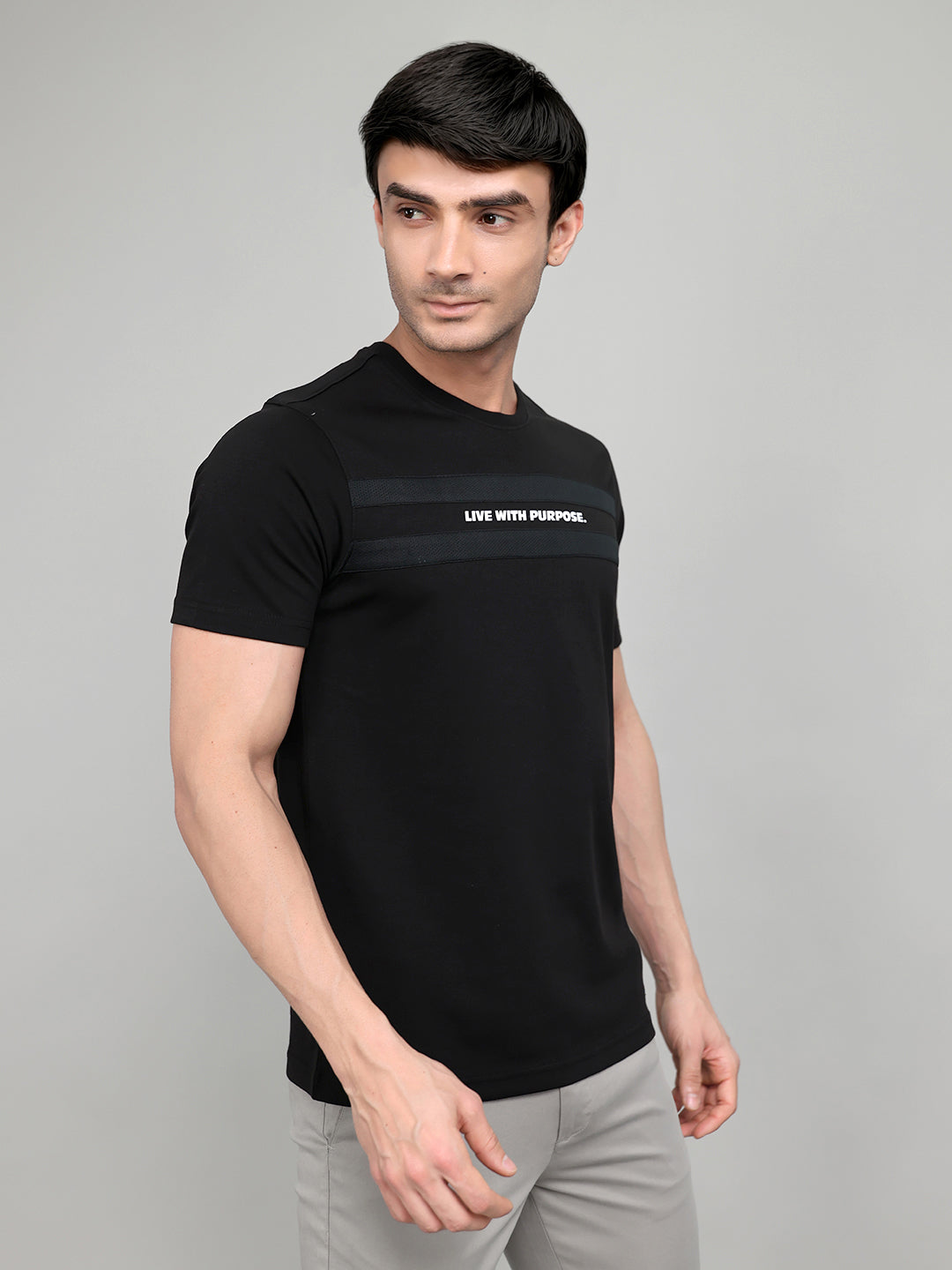 Rock.it Men Black Printed Round Neck Half Sleeve T-Shirt