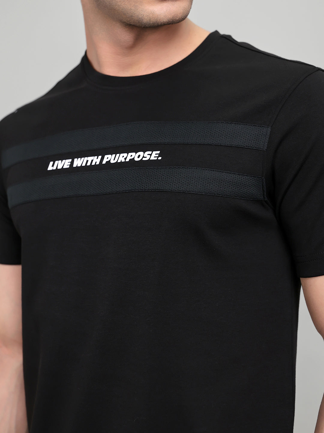 Rock.it Men Black Printed Round Neck Half Sleeve T-Shirt
