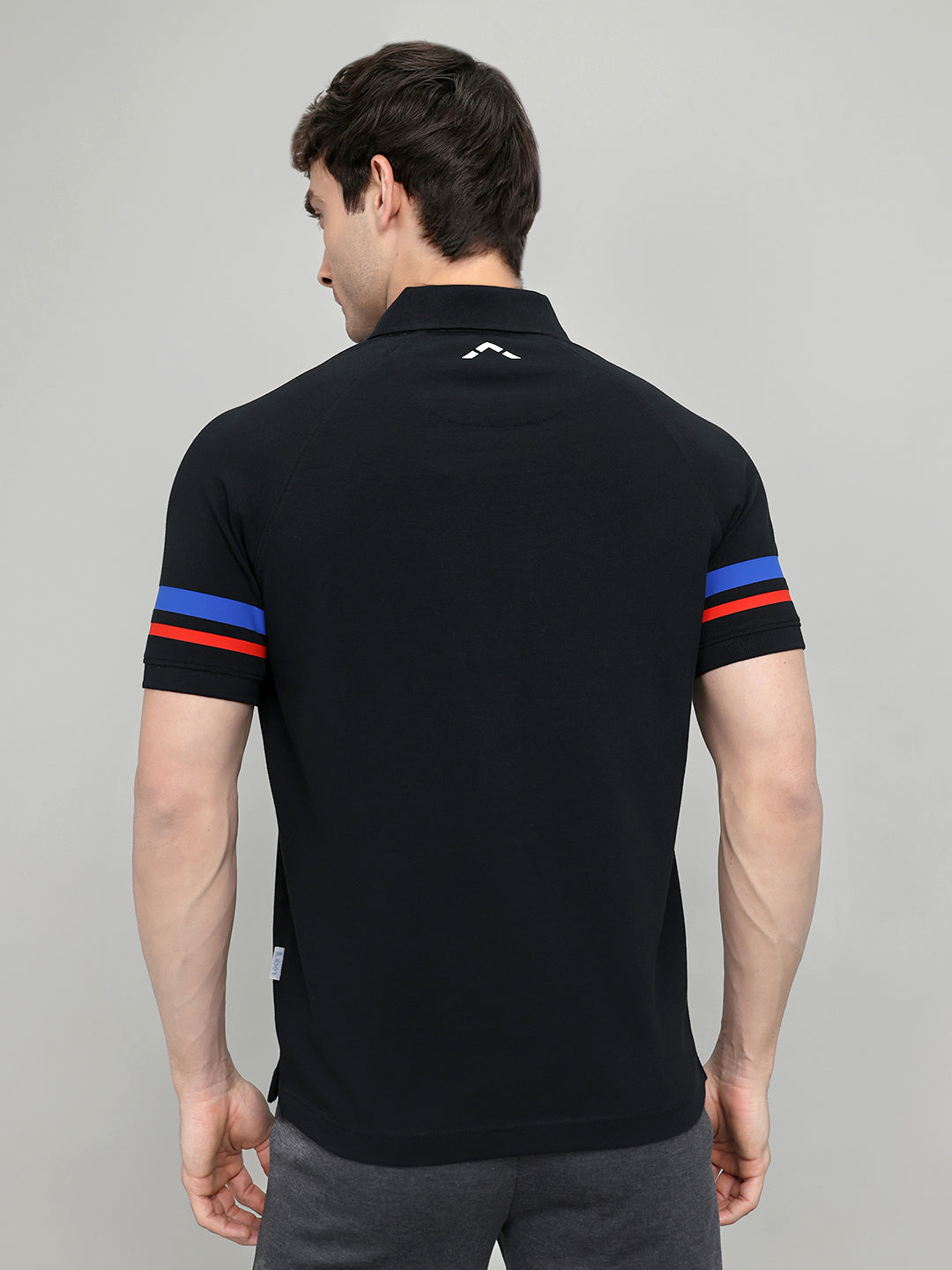 Rock.it Men Black Solid Collar Half Sleeve T-Shirt