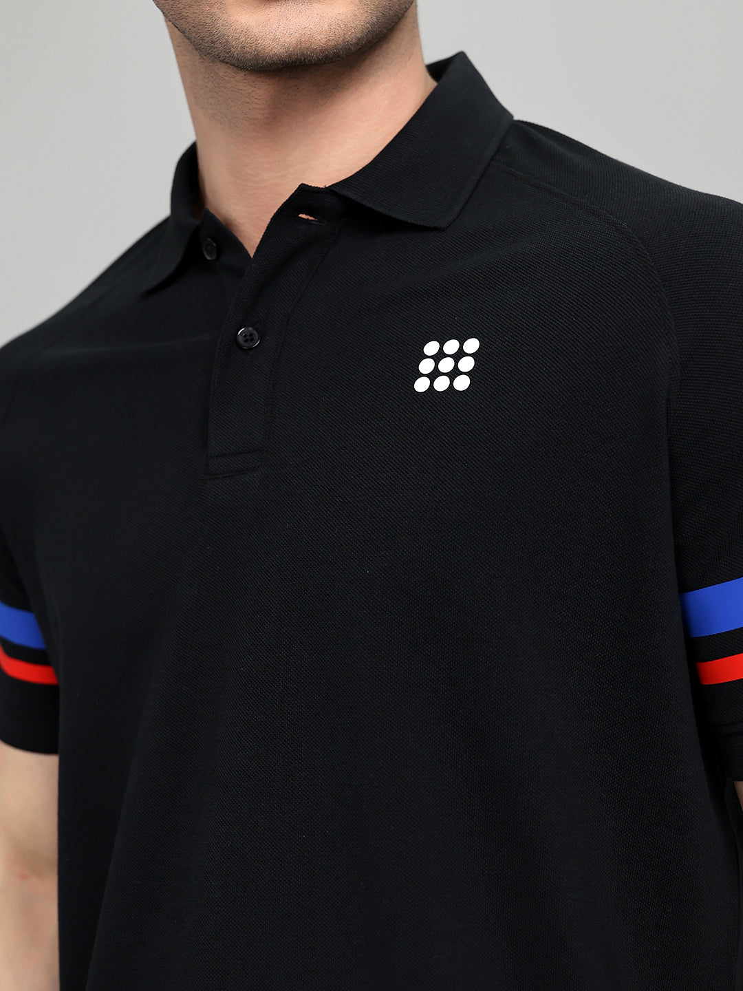 Rock.it Men Black Solid Collar Half Sleeve T-Shirt