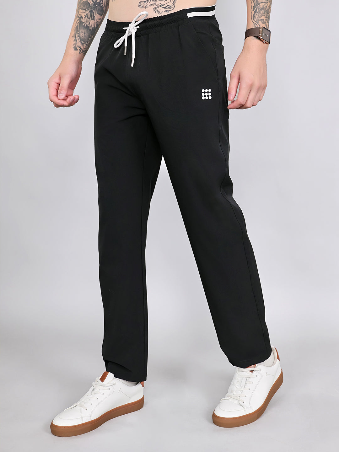 Rock.it Men Black Solid Regular Fit Lower