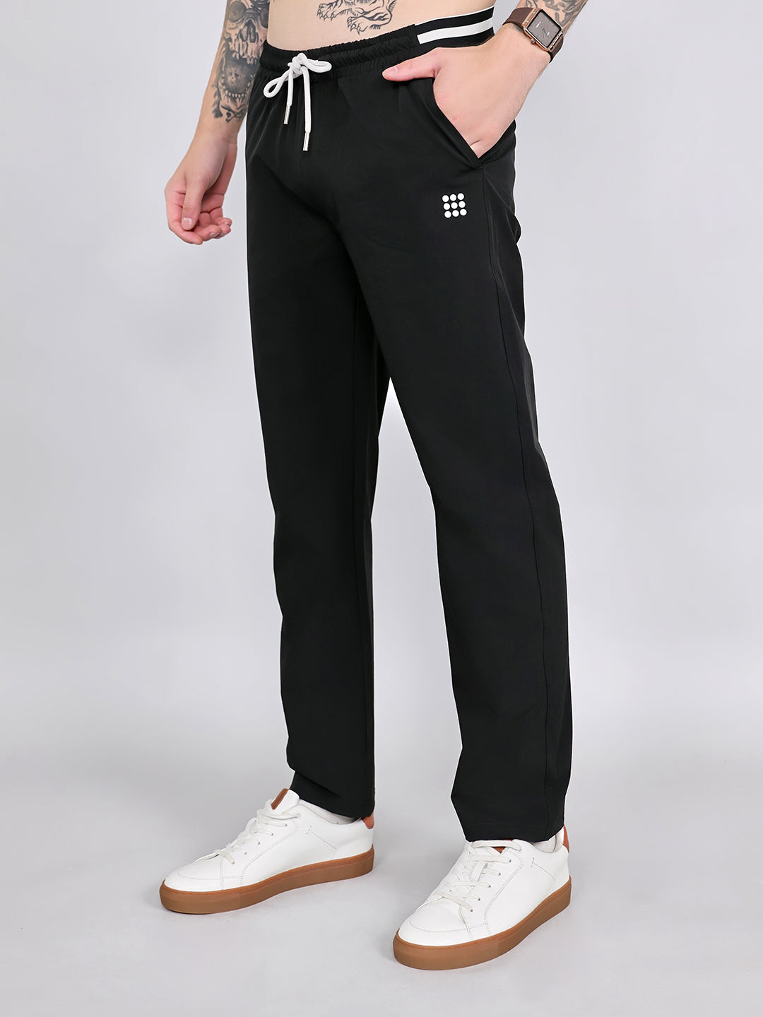 Rock.it Men Black Solid Regular Fit Lower