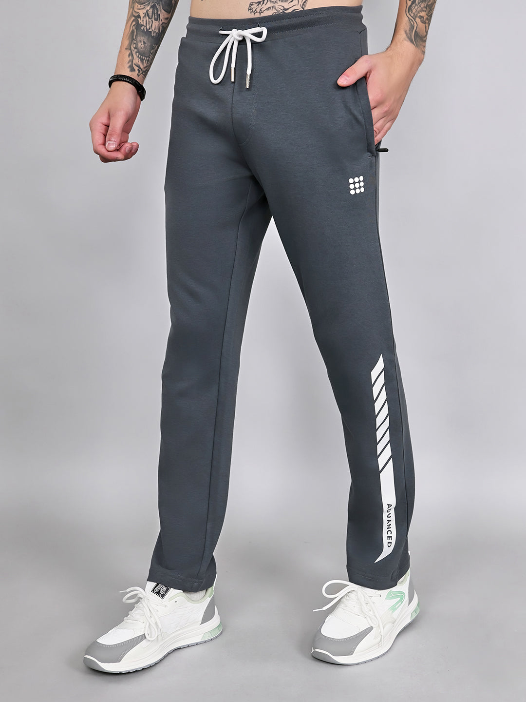 Rock.it Men Grey Printed Smart Fit Lower