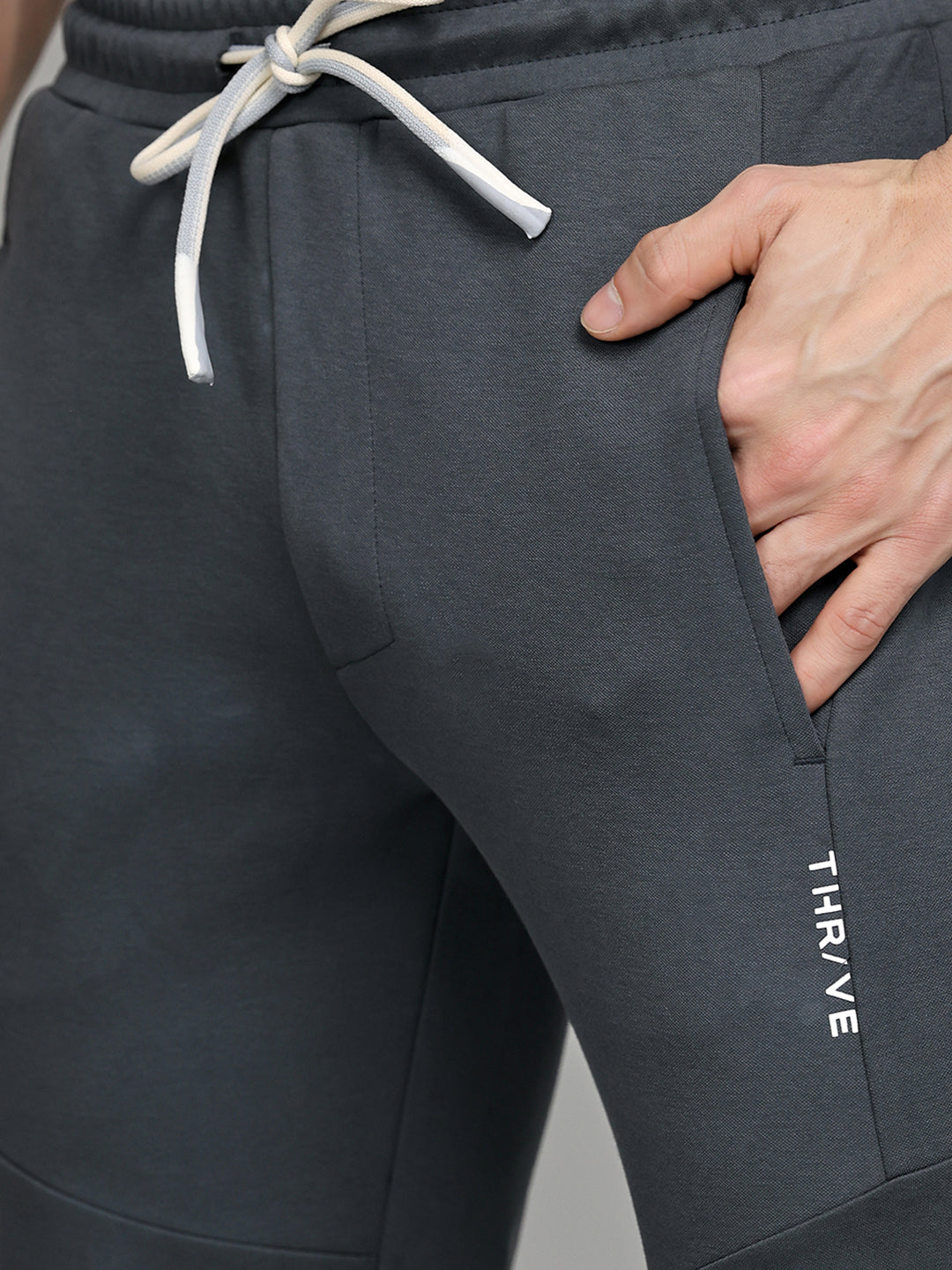 Rock.it Men Grey Solid Slim Fit Lower