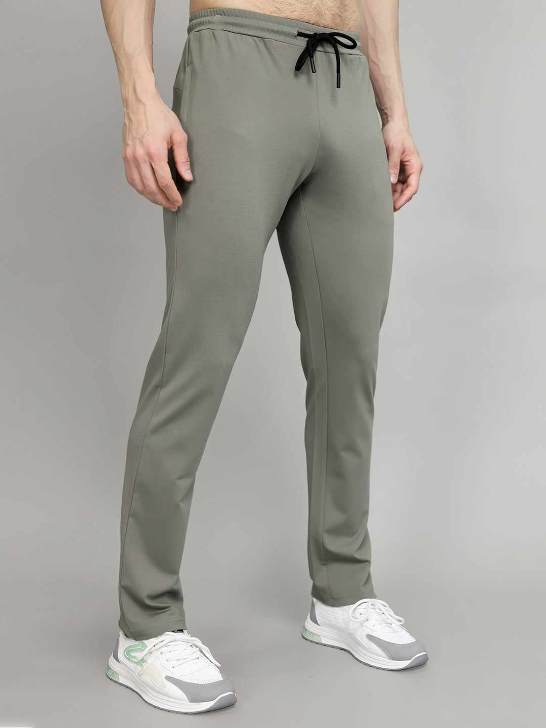 Rock.it Men Grey Solid Slim Fit Lower