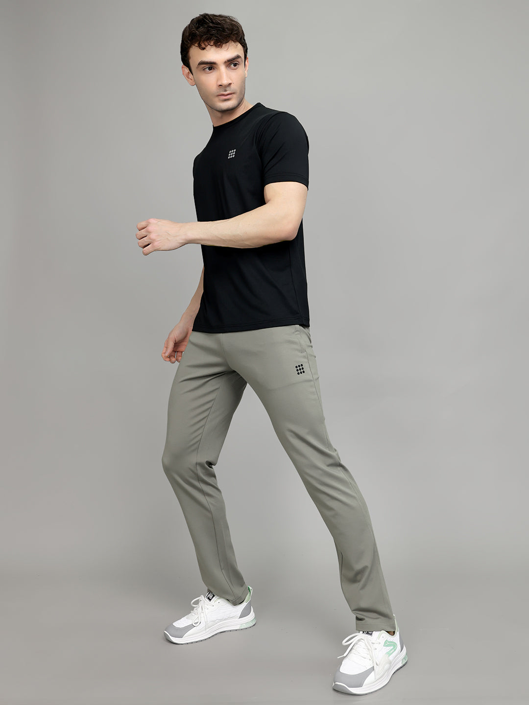 Rock.it Men Grey Solid Slim Fit Lower