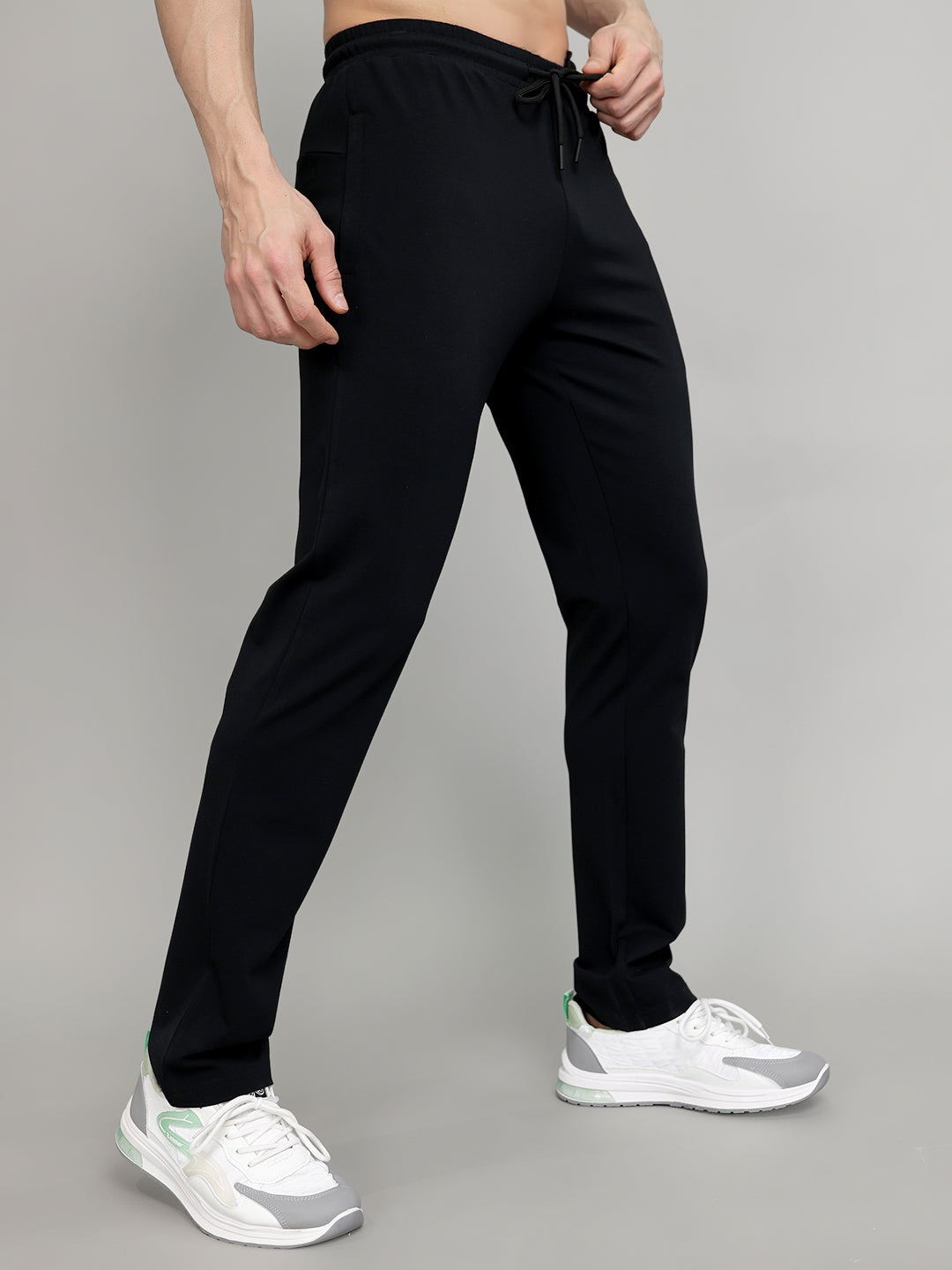 Rock.it Men Black Solid Slim Fit Lower