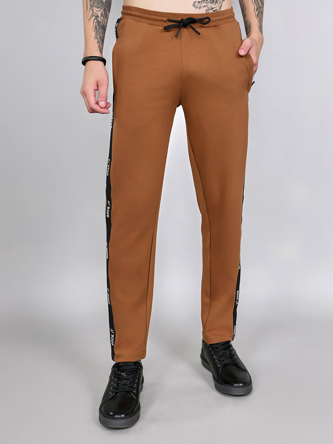 Rock.it Men Tan Solid Smart Fit Lower
