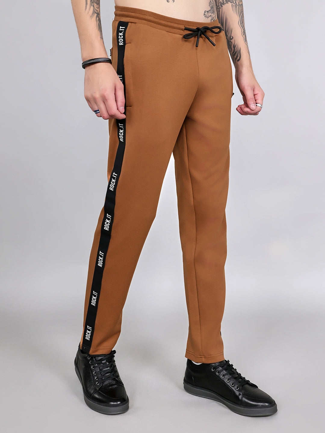 Rock.it Men Tan Solid Smart Fit Lower