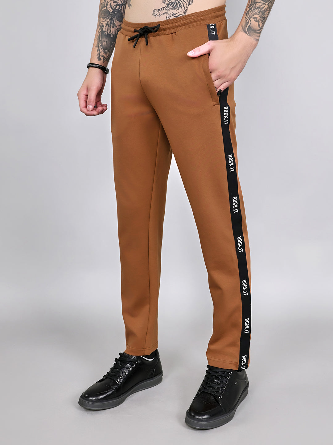 Rock.it Men Tan Solid Smart Fit Lower