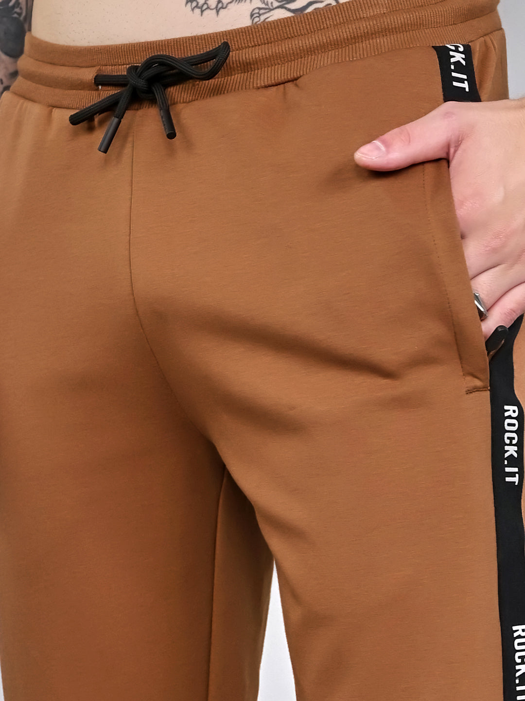 Rock.it Men Tan Solid Smart Fit Lower