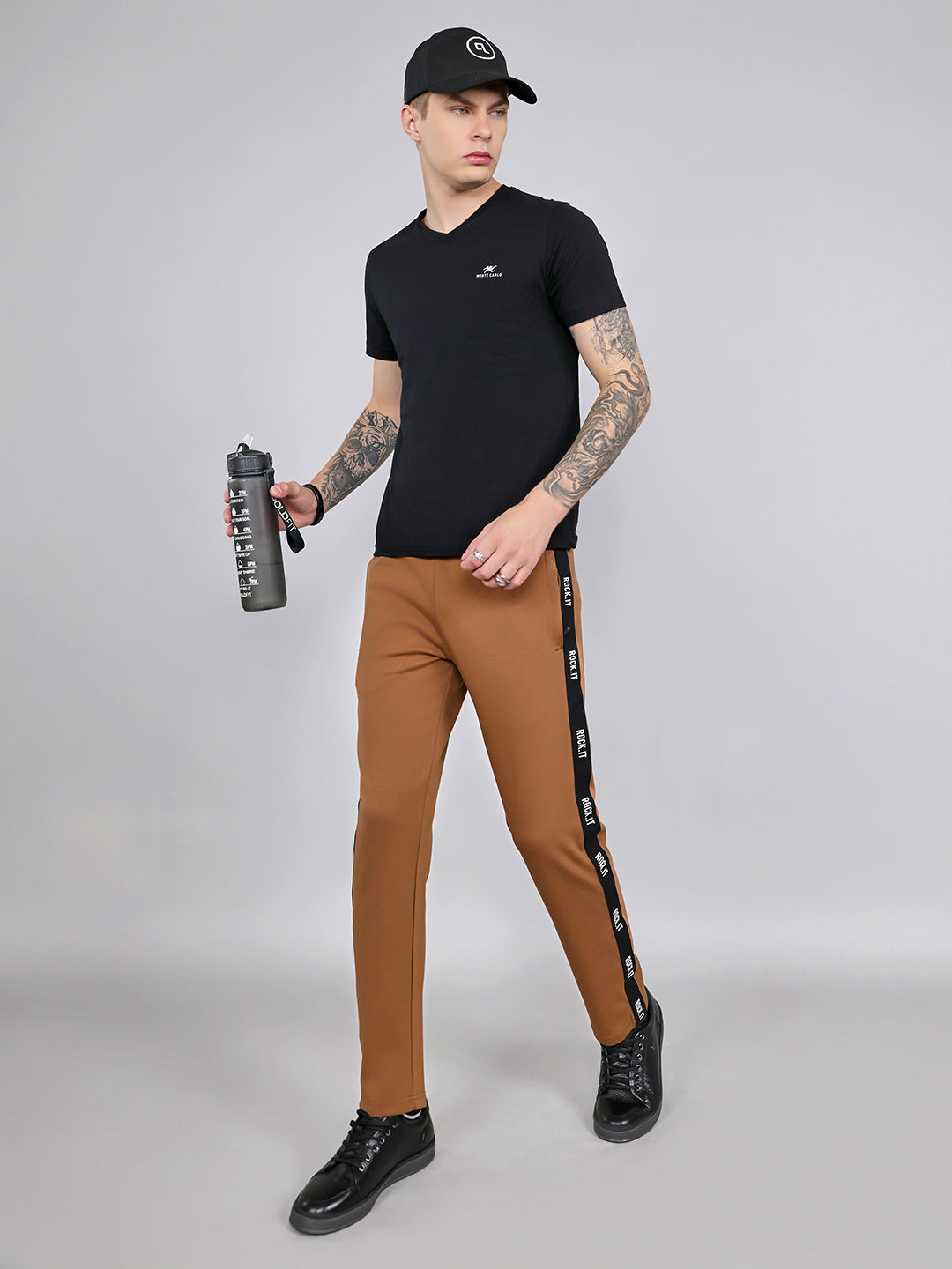 Rock.it Men Tan Solid Smart Fit Lower