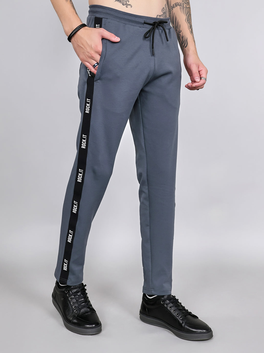 Rock.it Men Grey Solid Smart Fit Lower