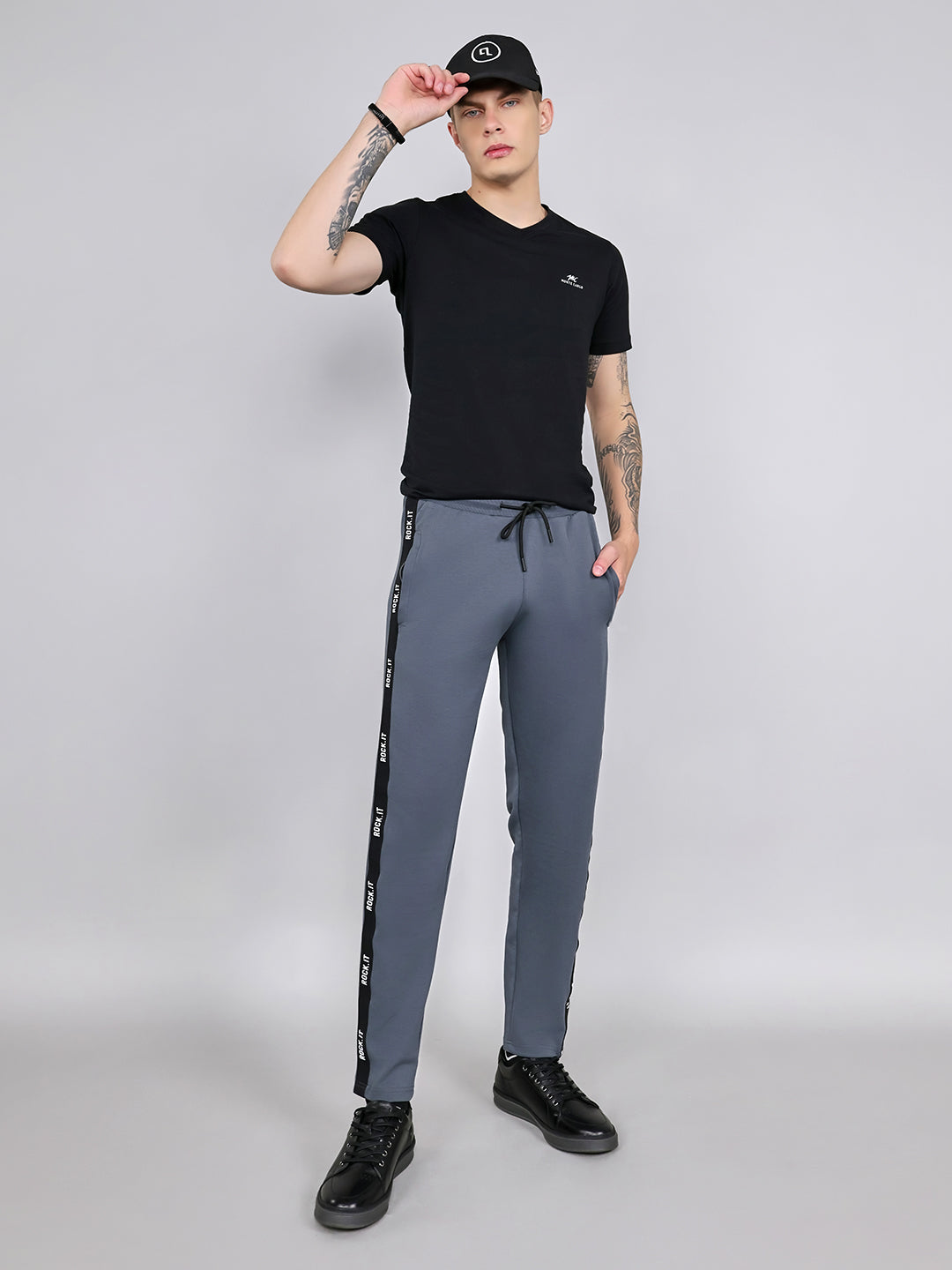 Rock.it Men Grey Solid Smart Fit Lower