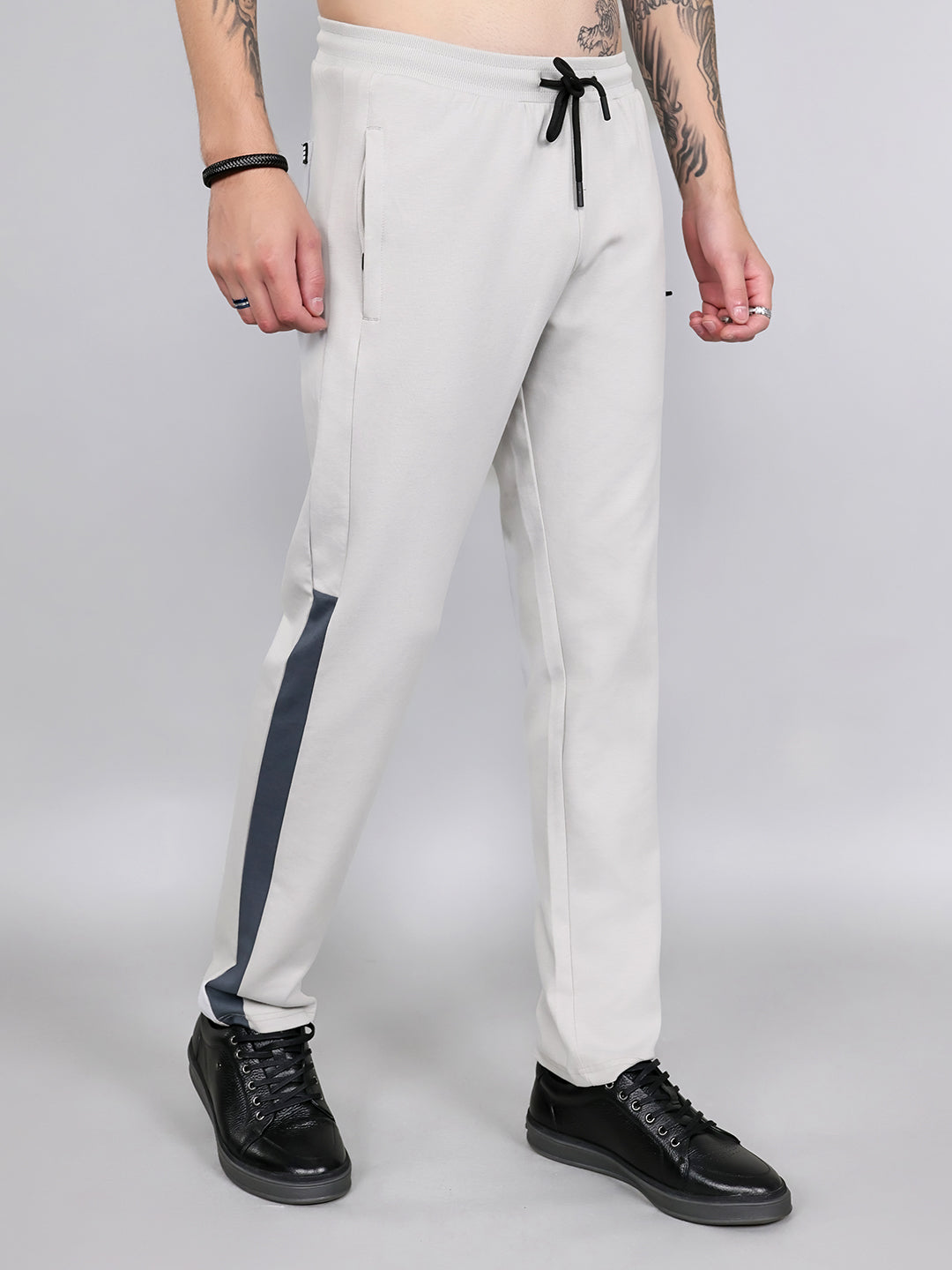 Rock.it Men Light Grey Solid Smart Fit Lower