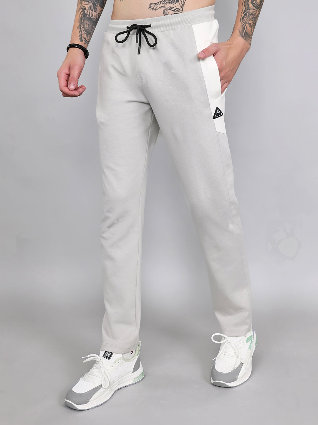 Rock.it Men Light Grey Solid Smart Fit Lower